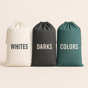 Color-Coded Laundry Bags Set - 3-Pack Sorting Bags for Whites, darks, and Colors
