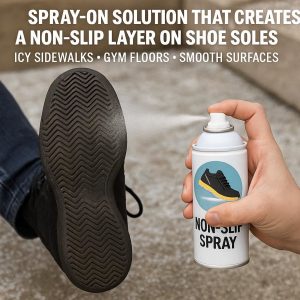 Instant-Grip Anti-Slip Spray for Shoes & Soles - Quick-Dry Traction Boost for Slippery Shoes