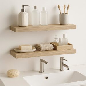 Floating Vanity Shelves - Modern Minimalist Storage for Bathroom Counters