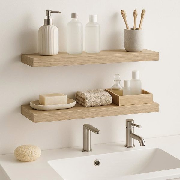 Floating Vanity Shelves - Modern Minimalist Storage for Bathroom Counters