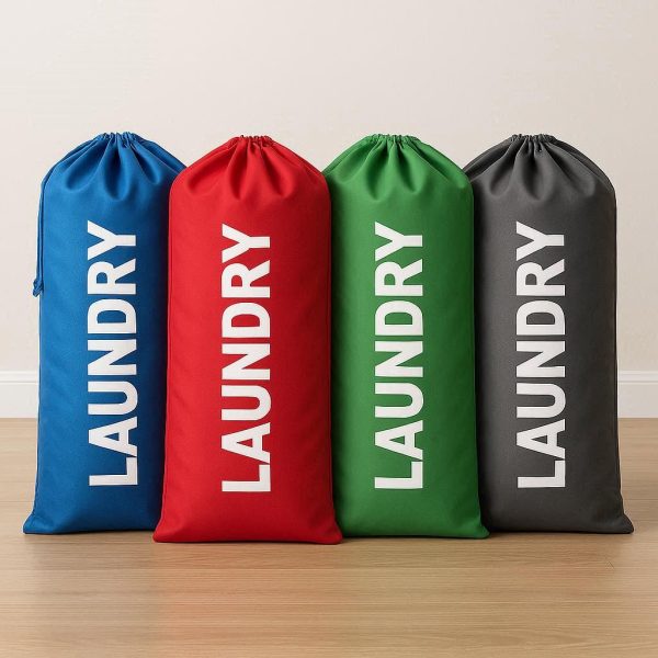 Color-Coded Laundry Bags Set - 4-Pack Organization for Family Sorting