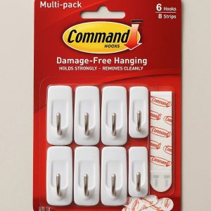 Multi-Pack Command Hooks - Set of 6 for Organized Home Storage